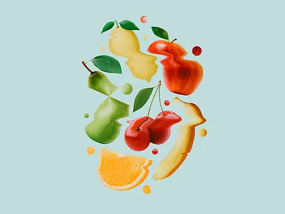 FFFFRUIT apple banana cherry distort fruit glitch lemon orange pear