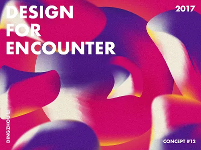 Design For Encounter abstract art blue color gradient red typo wallpaper