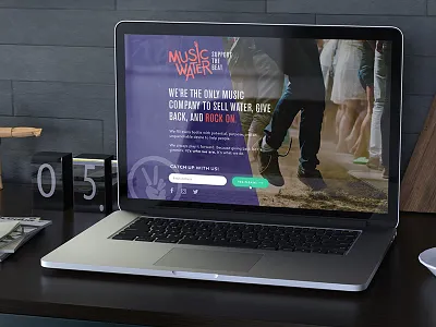 Music Water: Splash Page bold music purple signup form splash page splashpage video background