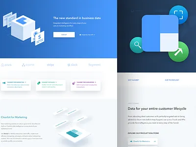 New Clearbit Site Is Now LIVE app gradient landing marketing page site ui ux website