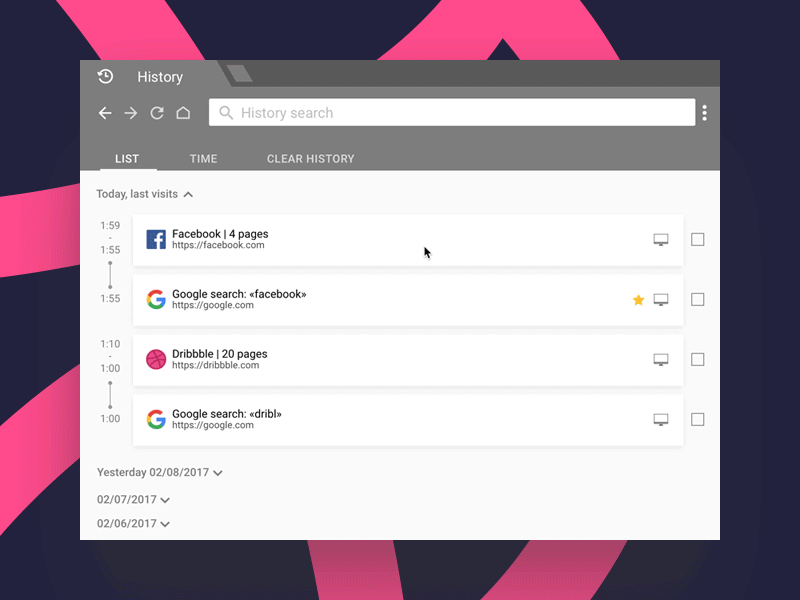 Chrome History Concept browser chrome google history principle sketch