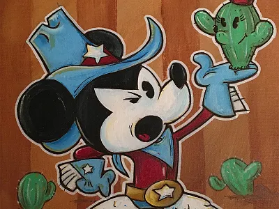 Yee Haw Mickey and Super Happy Minnie acrylic disney mickey minnie