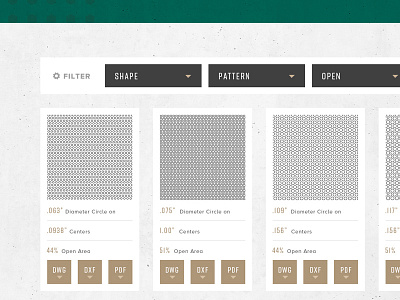 Product Filter clean concrete drop cap gold green metal rift tan ui ux website white space