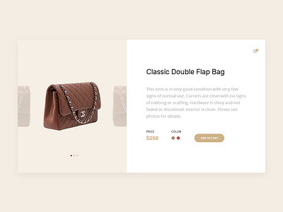 Single product - Daily UI challenge #012 bag dailyui dailyui012 dailyuichallenge ecommerce flap photoshop product psdehat shop single product ui