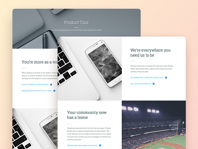 Product Tour design landing page ui