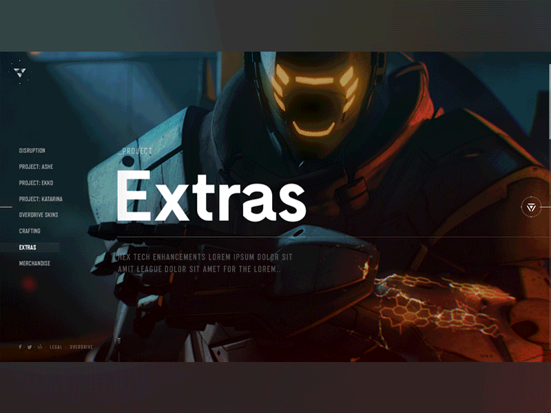 Project Headers design game interactive particles promotion ui ux website