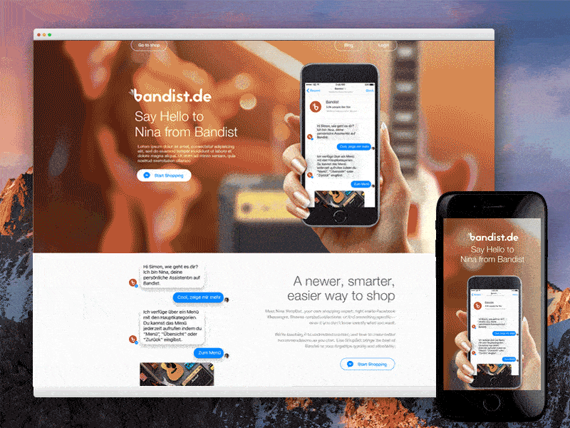 Bot for Customer Support bot facebook landing page messenger mobile web