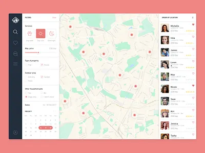 DogBuddy design dog interface list makeitbetter map pet results search ui