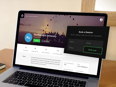 Course & University Finder app courses education edutech platform search ui universities ux web