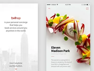 Bellhop concierge app bellhop concierge food ios iphone new york nyc opensans uber ui ux