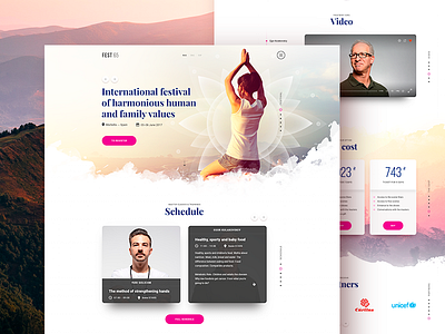 YOGA Fest card clean fest landing layout page ui ux web website yoga