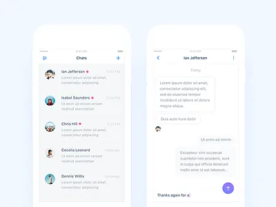 Chats & Conversation Views android app chat communication conversation inbox ios message messenger navigation social
