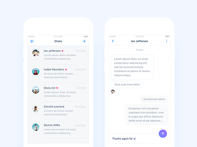 Chats & Conversation Views android app chat communication conversation inbox ios message messenger navigation social