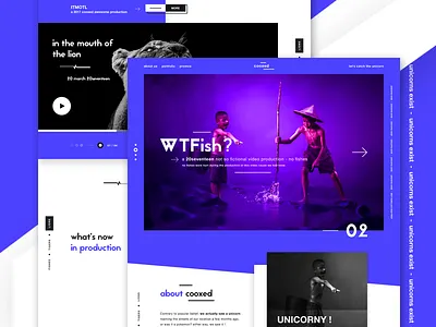 cooxed - a funky digital agency v2 creative agency digital agency funky and fresh landing page minimal production agency ui ui design unicorns video production web design website design