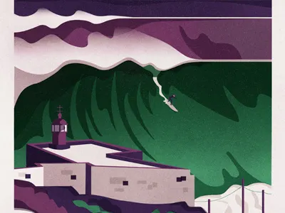 Nazaré destination holiday lighthouse nazaré storm surf surfing swell travel vintage wave waves