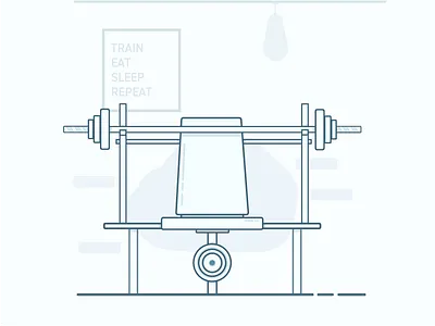 Gym Illustration barbell fitness gym poster train