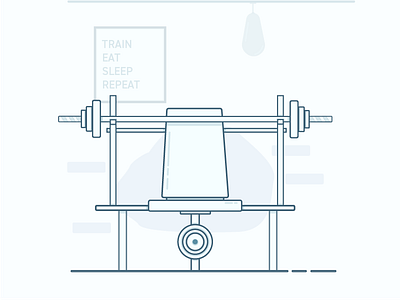 Gym Illustration barbell fitness gym poster train