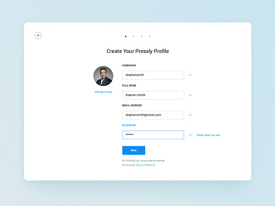 Create Profile Screen design onboarding product ui ux