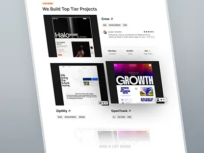 Studio Website - Webflow Agency Landing Page 3d branding clean client conversion design figma landing page logo minimal studio template trending ui ux webflow