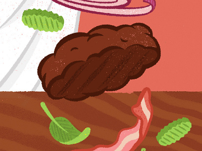 Burgz bar bar food bartender bourbon burger cocktail editorial food illustration rocks glass toppings whiskey