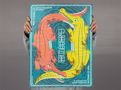 phish charleston charleston gator gator fight gig poster illustration phish