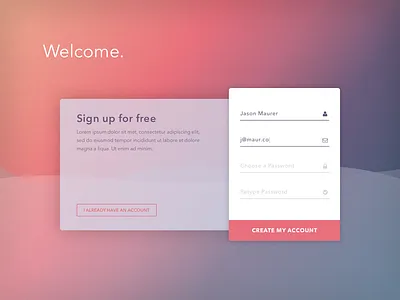 Signup Page auth dailyui dashboard form gradient login signup ui web