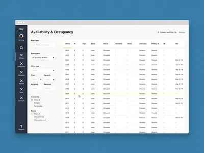 Data table and filters data design system filters product design side bar sidebar table ui ux