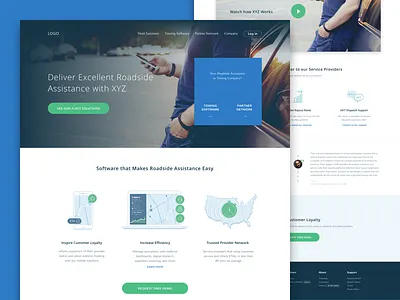 Roadside assistance assistance landing modern roadside sf startup ui ux web design