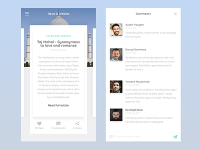 Blog - Mobile App app article blog comments mobile news share ui.ux