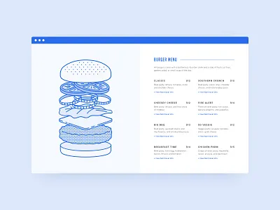 Daily UI #043 - Food/Drink Menu 043 building burger concept dailyui diagram eat food illustration menu restaurant ux ui