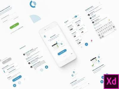Free Adobe XD Collaboration App adobe xd adobexd app free freebie ios kit light minimal prototype ui ux