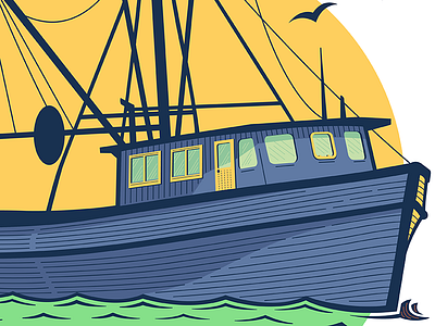 Gone fishin' boat fish fishing vector