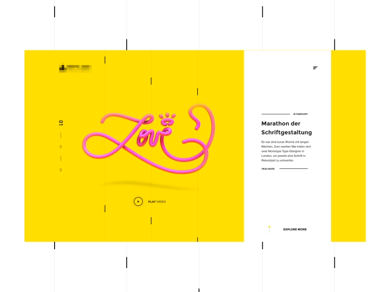 Typo Web Ui animation black design fonts inspiration type typo typo web design ui web white yellow