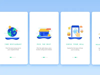 Onboarding Screens - Restaurant App app food ios map mobile onboarding ordering phone restaurant tracking ui ux
