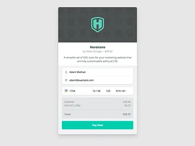 Checkout Widget checkout credit card form