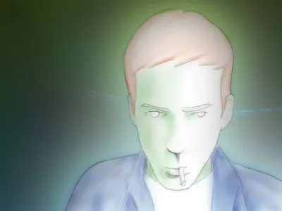 Self portrait with a cigarette cigarette kof