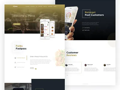 Website Redesign app creative elegant food landing page minimal redesign ui ux website