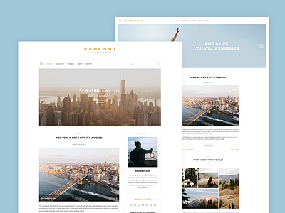 Higher Place - Minimal Blog - Home page 01 blog blog design blog psd home page psd template ui design ux design web web design
