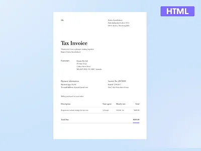 Invoice Freebie - HTML file freebie invoice