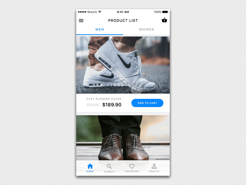 Online Shop - Ecommerce App animation app ecommerce interaction interface ios principle shoes shop ui user ux