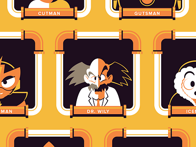 Robot Masters - Series I capcom character flat mega man robot vector