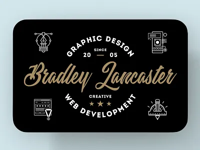 Creative Business Cards Front Design for Bradley Lancaster business calling card creative designer developer hipster logo ui ux vintage website