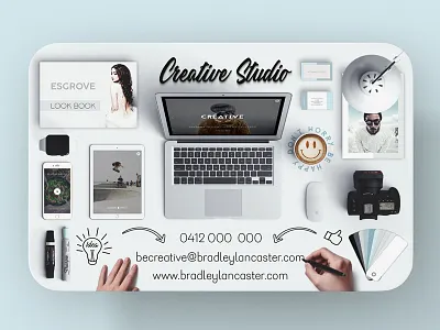 Creative Business Cards Back Design for Bradley Lancaster business calling card cards creative designer minimal ui ux website