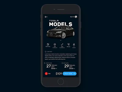 Car Rental android app car design detail ios mobile rent rent a car rental ui ux