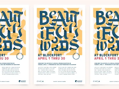 Beautiful Words Poster art show columbus csca lettering ohio poster print texture typography
