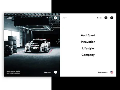 Audi Web Site Redesign audi minimal modern redesign site ui ux web