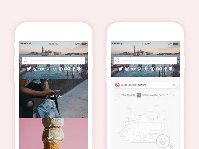 Scope App | home screens app events feed home images ios iphone mobile recommendations screen ui ux