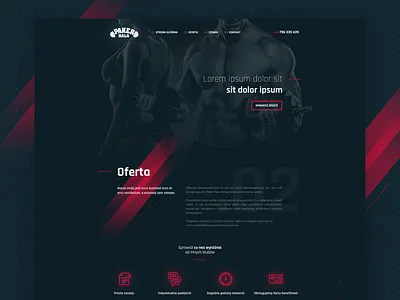 Gym website dark design fit fitness gym minimal onepage ui user interface web