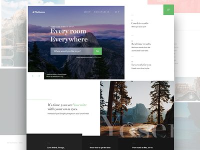 All the Rooms branding design homepage landingpage layout re design typography ui ux webdesign website