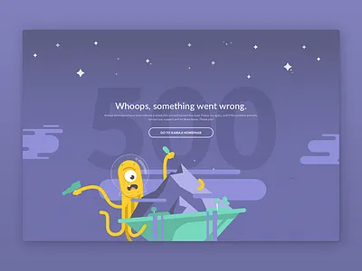 500 Monster Page app design error flat illustration monster octopus page simple sketch ui